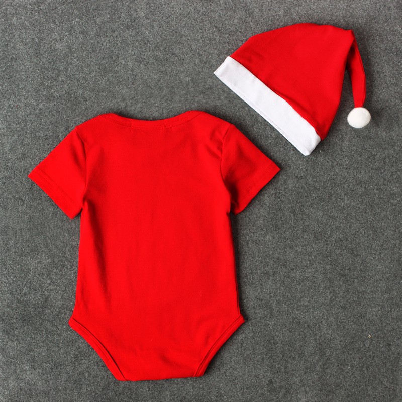 Bộ Bodysuit Một Mảnh + Mũ Ông Già Noel Dễ Thương Cho Bé Sơ Sinh