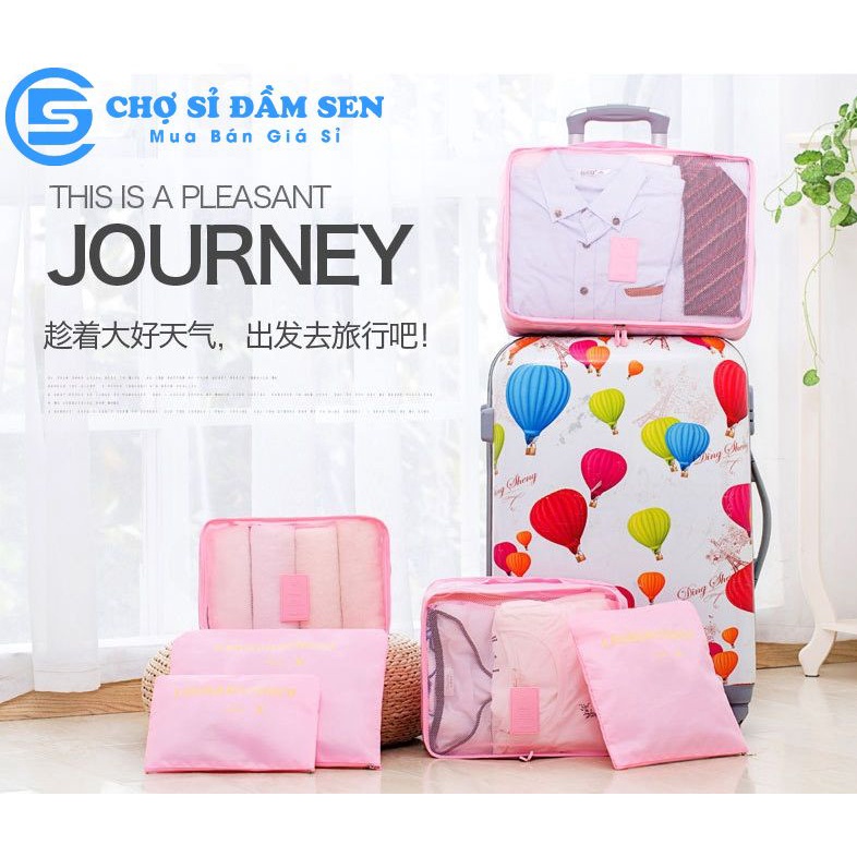 Combo 6 Túi Đựng Đồ Du Lịch nhiều size Chống Thấm túi sắp xếp quần áo đồ dùng gọn gàng trong vali  G348-6tuiDL-LL