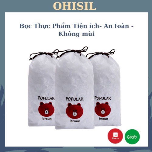 Túi Bọc Thực Phẩm Đa Năng Siêu Dai OHISIL Màng bọc thực phẩm Có Chun Hình Túi Gấu An Toàn Vệ Sinh