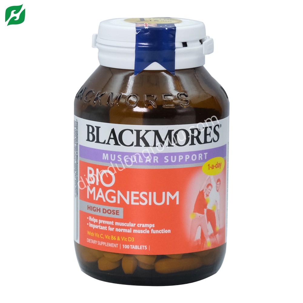 Viên uống Blackmores Bio Magnesium (100 viên) - Hỗ trợ chức năng cơ bắp, sức khỏe tim mạch và xương khớp