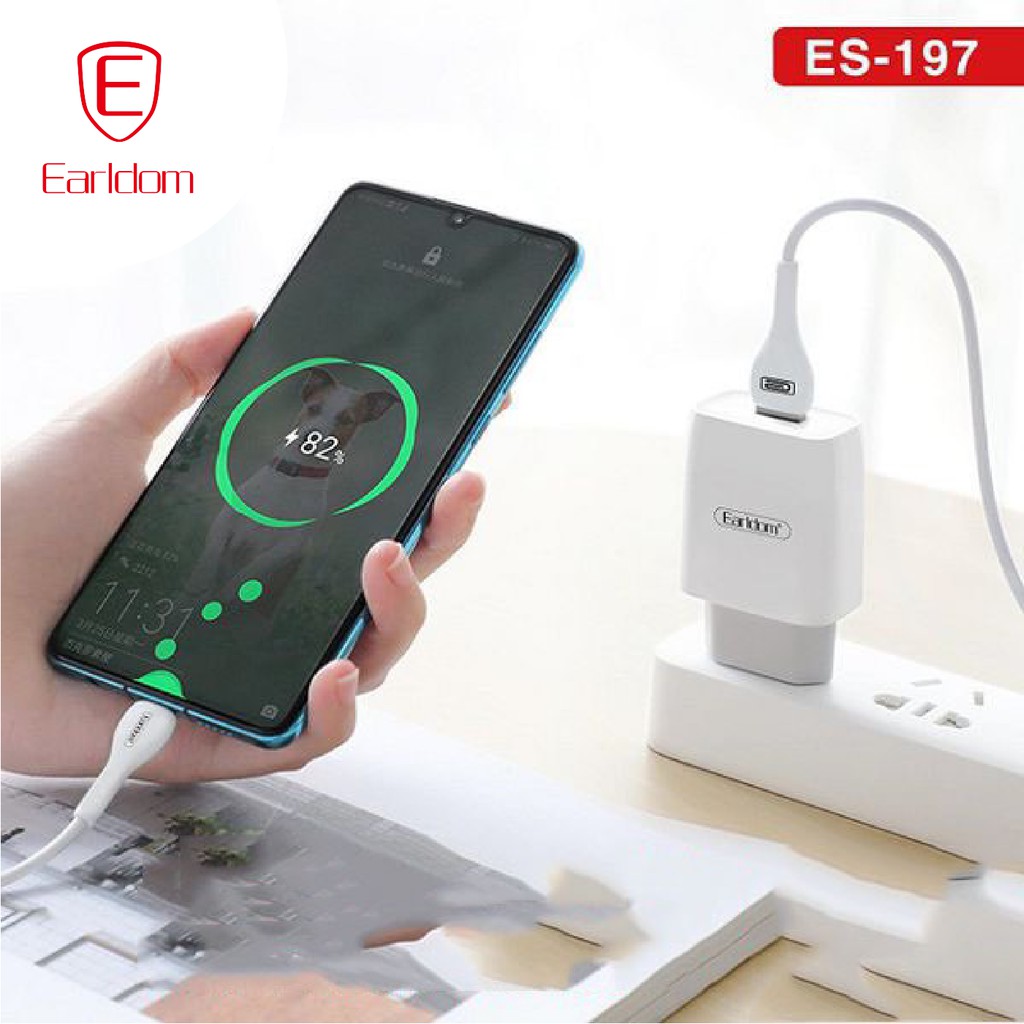 Bộ sạc hỗ trợ sạc nhanh kèm dây sạc Earldom ES-197