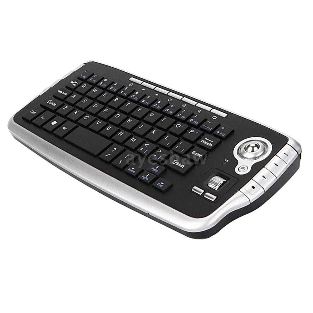 Ayeshaw E30 2.4GHz Wireless Keyboard with Trackball Mouse Scroll Wheel Remote Control for Android TV