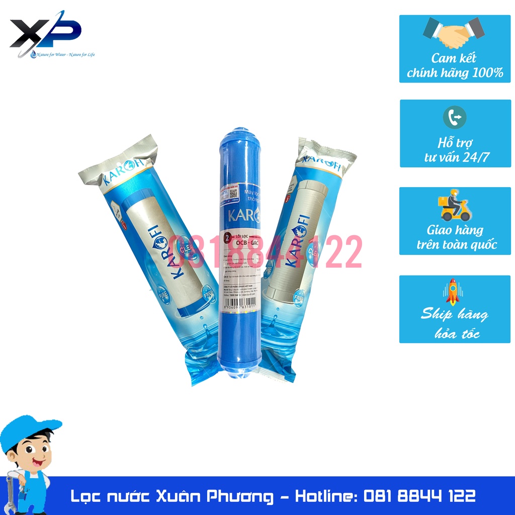 Bộ 3 lõi lọc nước Karofi dùng cho model N-e118 N-e119/A N-e119/U hàng chính hãng ( số 1/ 2/ 3 ) .