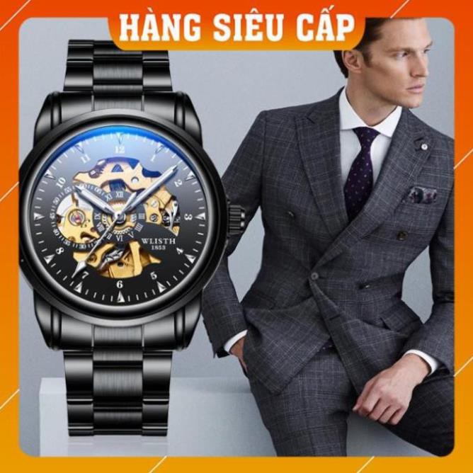 HOT 2021 [CAO CẤP] Đồng hồ nam WLISTH 1007 lộ máy cơ automatic