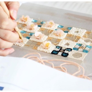 Set kim thêu tambour, kim Ấn Độ móc cườm, kim sa