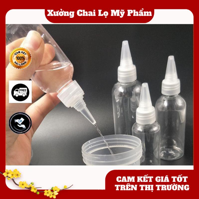 [100c] Chai lọ nhựa pet nút nhọn chiết mỹ phẩm 20ml,30ml,50ml,100ml , chai nhựa nút nhọn , chai chiết mực