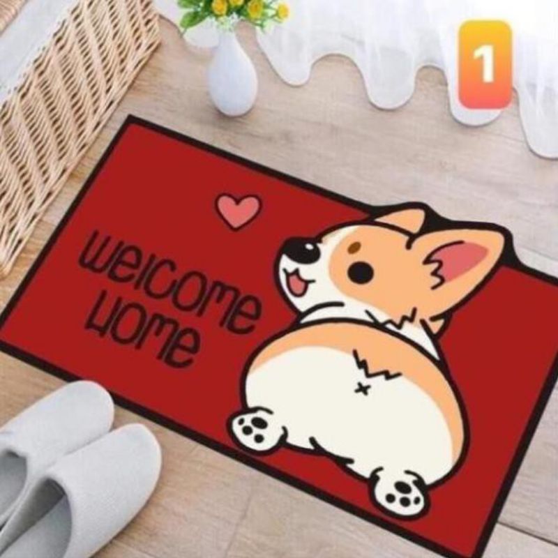 Thảm chùi chân hình thú ngang 60cm x cao 40cm