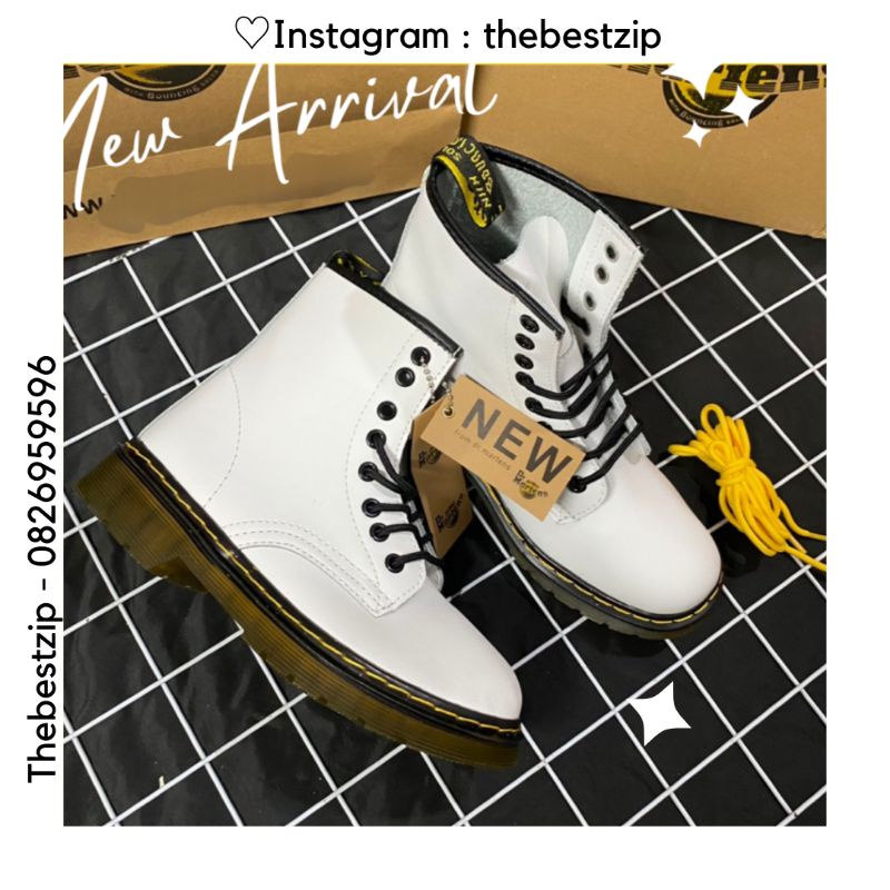 Boot trắng Dr.Martens cao cổ siêu đẹp | Bản tiêu chuẩn