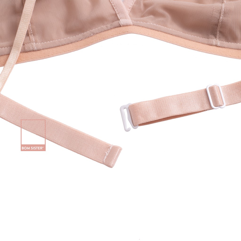 Áo lót không mút không gọng chất lưới màu trơn có thể thêm mút nâng ngực tự nhiên BOM SISTER BR0015 | BigBuy360 - bigbuy360.vn