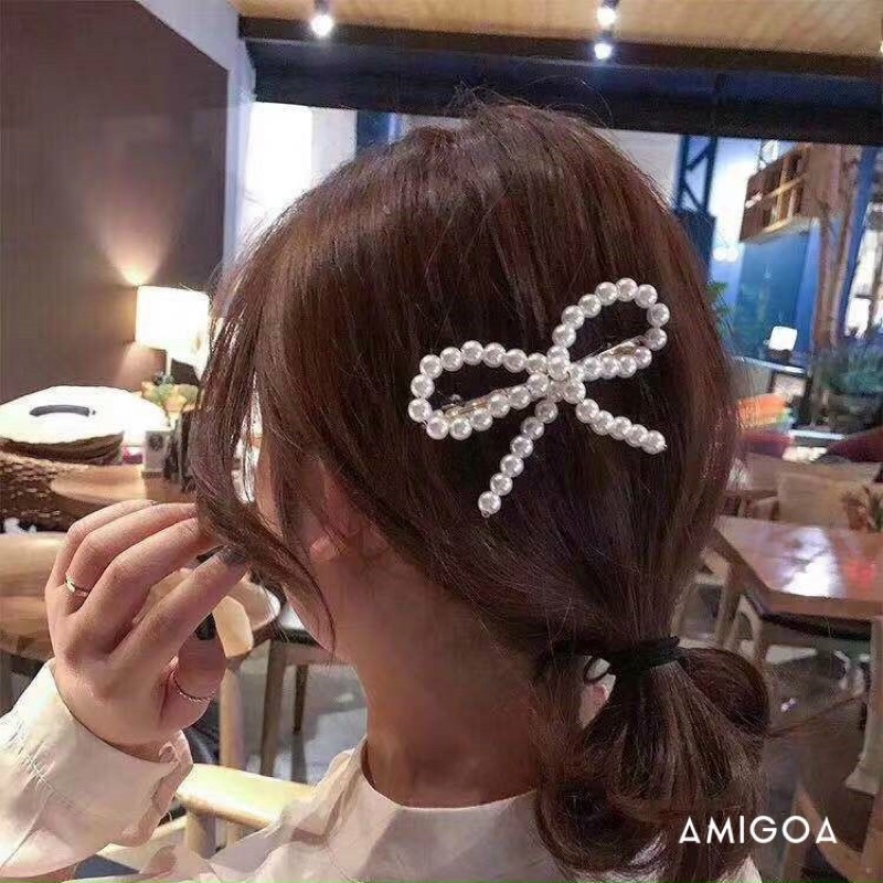 Kẹp nơ tóc đính đá ngọc cực đẹp
