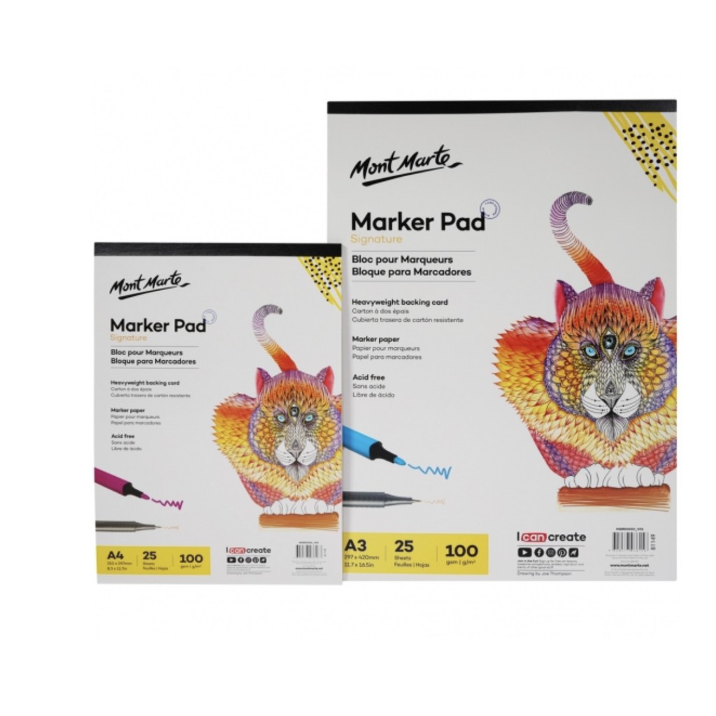 SỔ VẼ MARKER PAD MONT MARTE SIZE A5 (100 GSM, 25 TỜ)