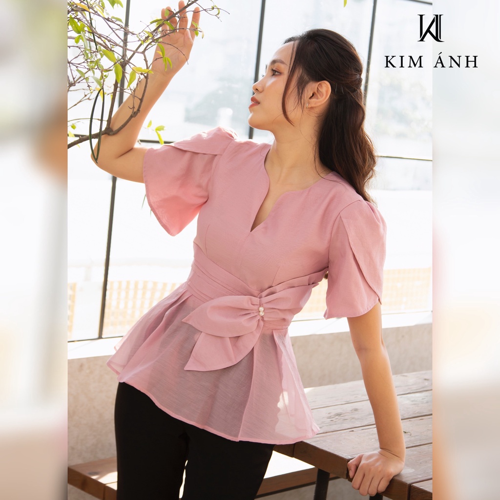 Áo Kiểu Thiết Kế Nữ Kim Ánh Woori Top Trẻ Trung, Thanh Lịch | BigBuy360 - bigbuy360.vn