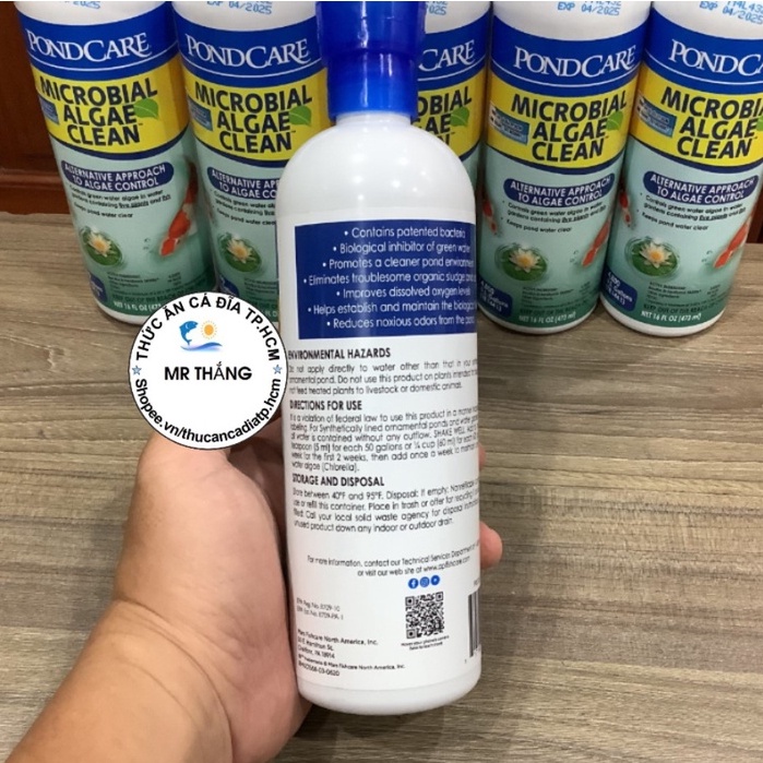 API Microbial Algae Clean : Vi sinh ăn rêu tảo SỐNG và phân hủy mùn bã hữu cơ