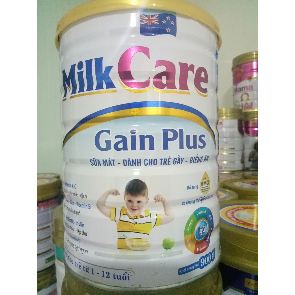 Sữa tăng cân Milkcare Gain Plus, 900g Giúp tăng cân khỏe mạnh, tăng cường đề kháng và ngừa táo bón