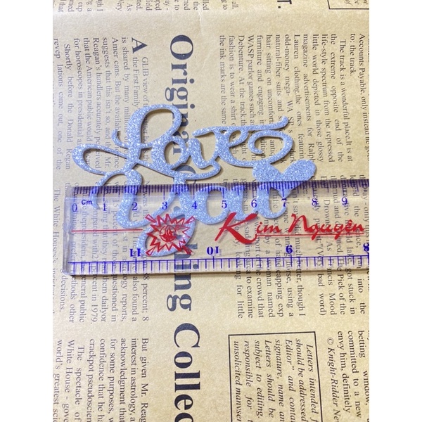 Chữ Love you xốp kim tuyến 1gói/10chữ