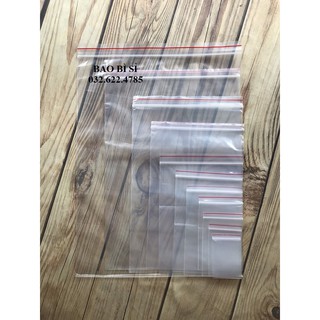 [100G] Túi zip chỉ đỏ (zip PE, zip lock, zip viền đỏ)