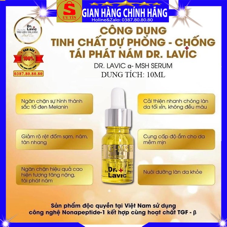 Tinh chất serum thâm nám tàn nhang đồi mồi dưỡng trắng da MSH Dr.lavic chính hãng lột nám chân sâu mảng bổ sung collagen