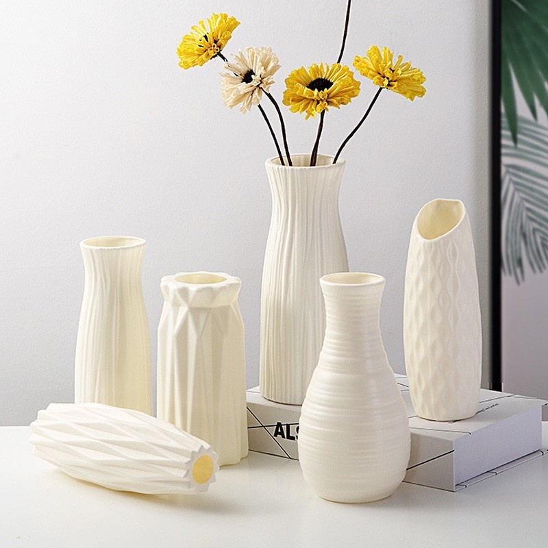 Lọ hoa nhựa giả gốm phong cách Bắc Âu hiện đại dành cho trang trí nhà cửa