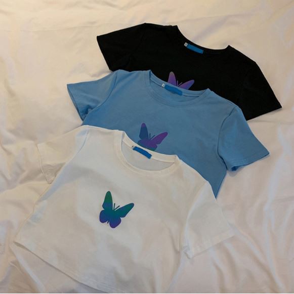 Áo croptop bướm phản quang 🦋🦋