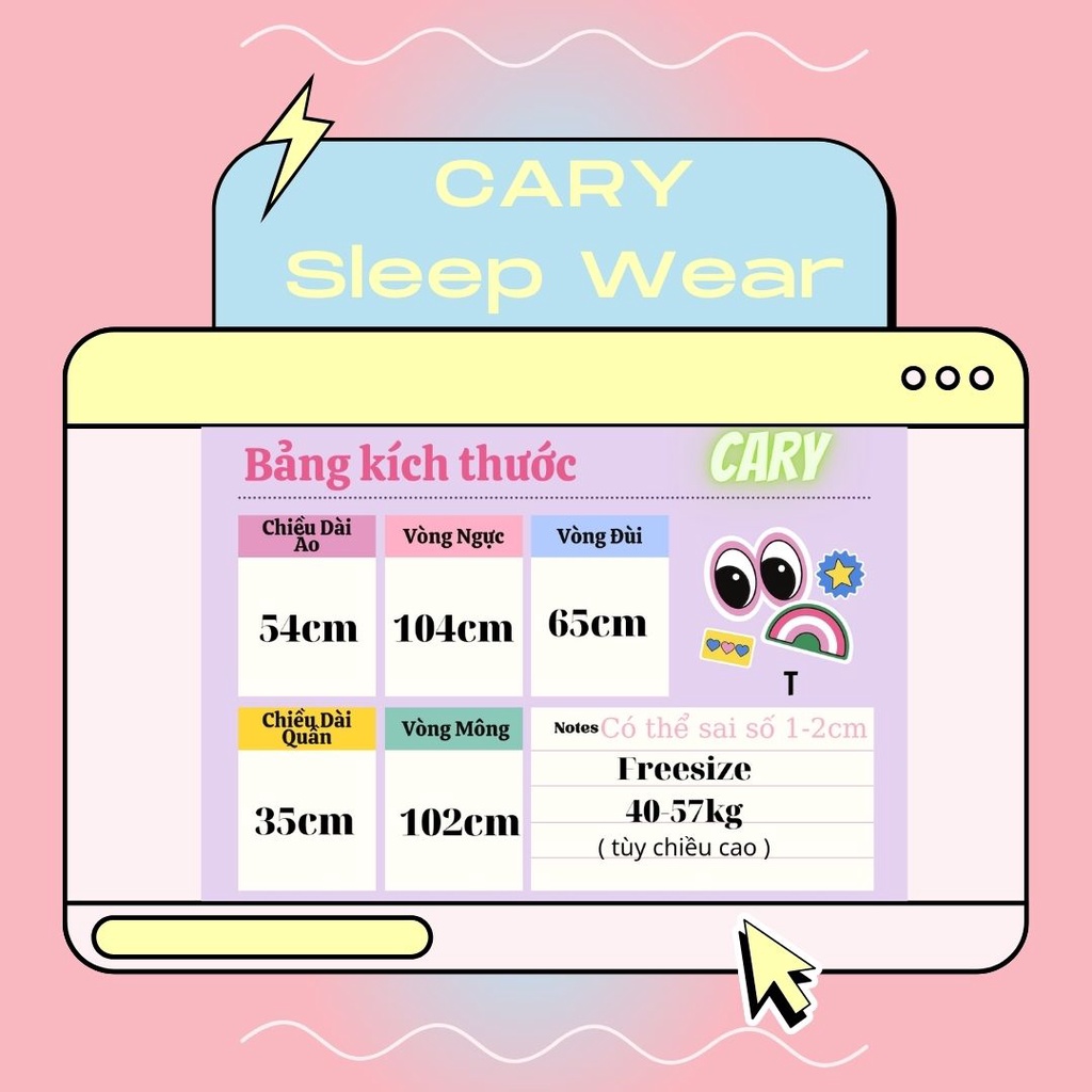 Set đồ bộ nữ CARY,đồ bộ mặc nhà vải cotton mềm mịn