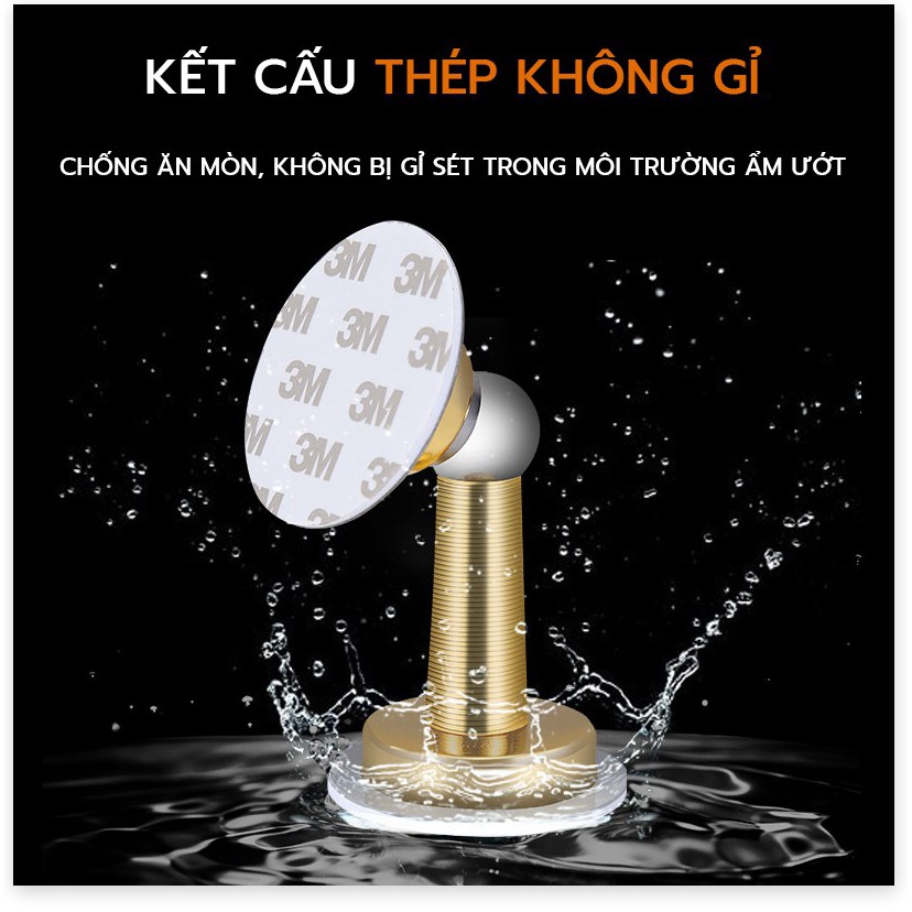 Chặn cửa thông minh - inox 304 Thép không gỉ - Sử dụng băng dính 3M không cần khoan đục - Nam châm hút cực mạnh 3DO