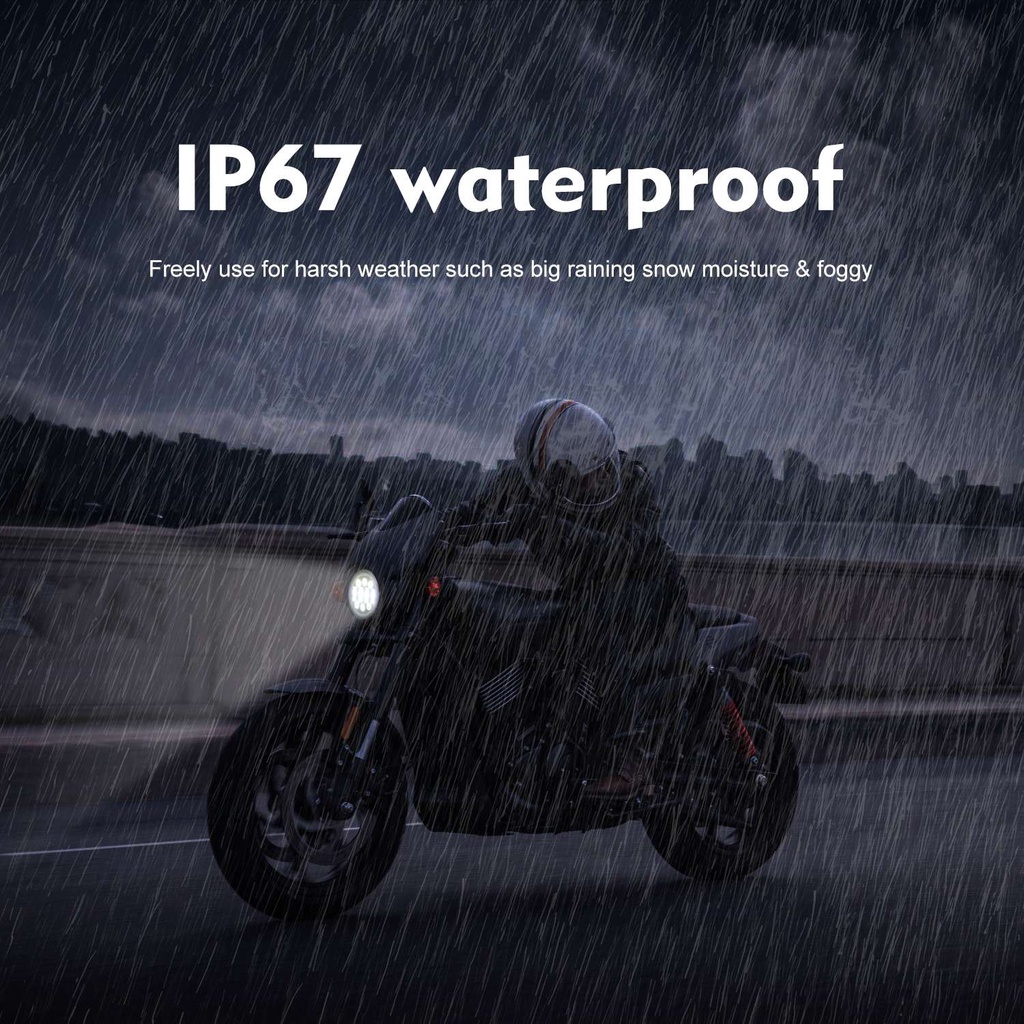 Đèn Pha LED Tròn 80W 5.75 Inch Màu Đen Siêu Sáng Cho Xe Mô Tô