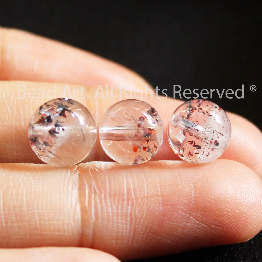 8MM Đá Super Seven, Đá Thông Thái Xanh Đen Cam AAA, Phối Vòng Tay Phong Thuỷ, Chuỗi Hạt S50 - Bead Art