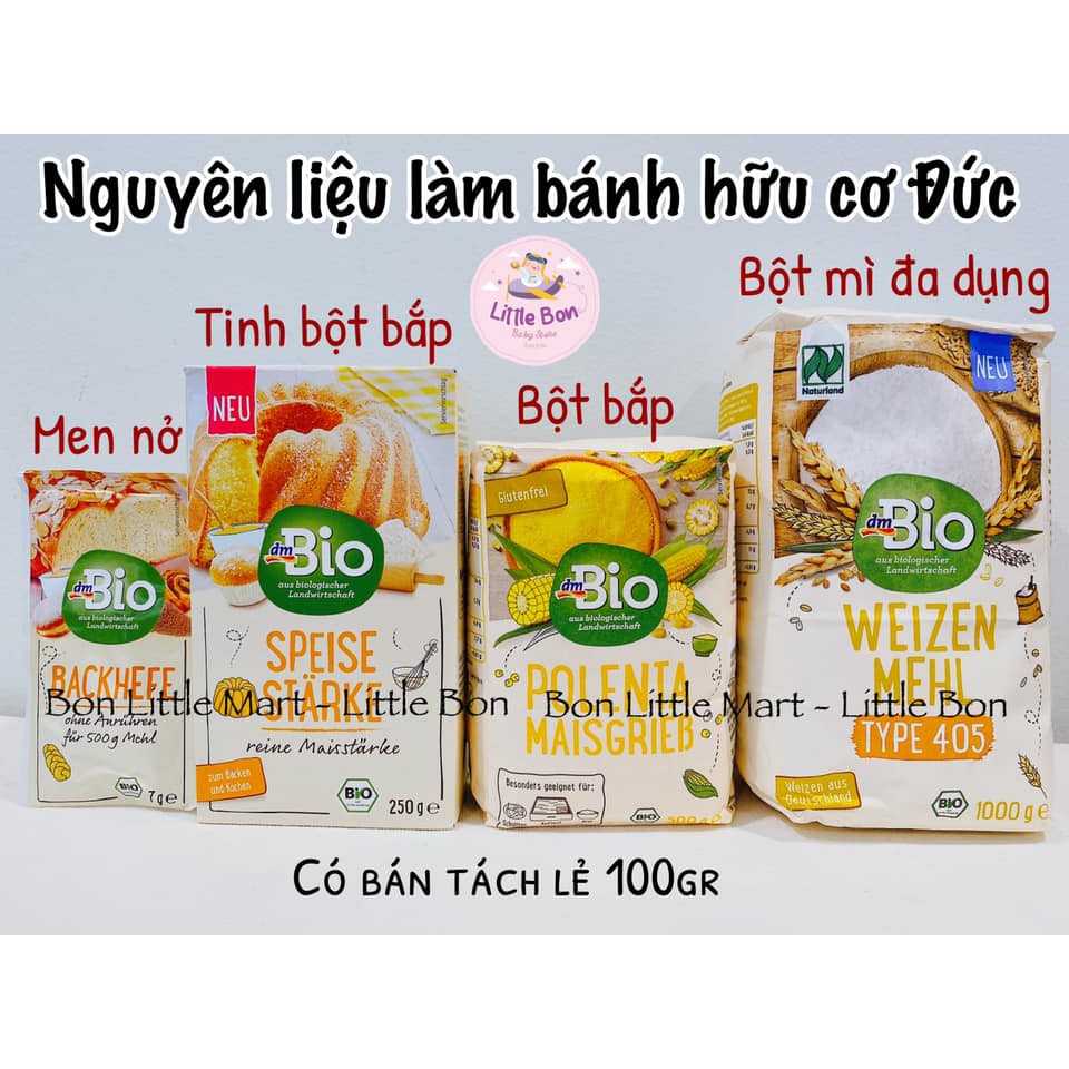 Bột làm bánh hữu cơ dmBio Đức bay air 100gr_Date 2022