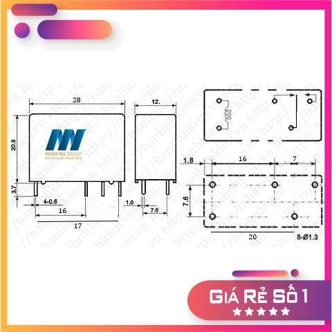 [Rơ le] Relay 24V10A 5 Chân SMI-24VDC-SL-C