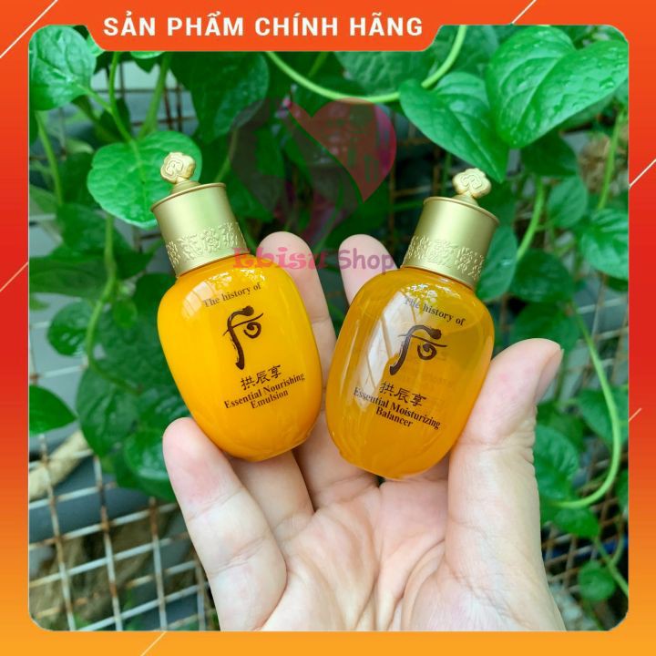 Cặp nước hoa hồng &amp; sữa dưỡng whoo vàng 20ml