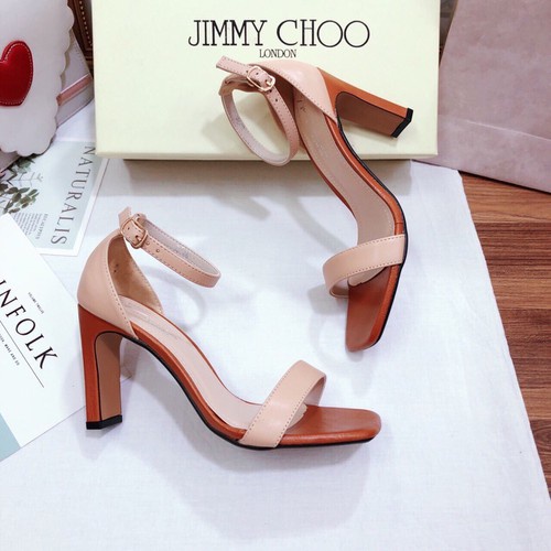 giày cao gót 3p sandal gót tròn ảnh thật