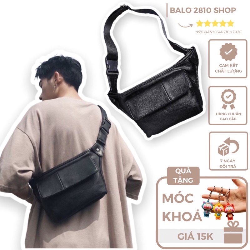 Túi Đeo Chéo Unisex Messbag Da PU Chống Nước Nhiều Ngăn