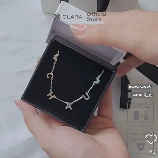 Dây chuyền bạc Clara vòng cổ thiết kế handmade chữ cái mix cá tính khắc tên