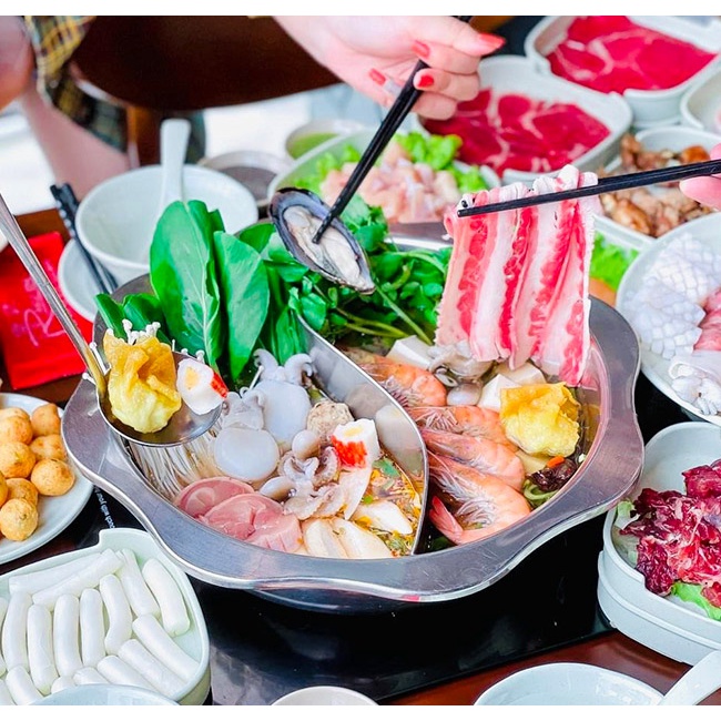 HCM [E-Voucher] Buffet lẩu Nhật hải sản, bò mỹ, Dimsum tại Rakuen Hotpot (H)