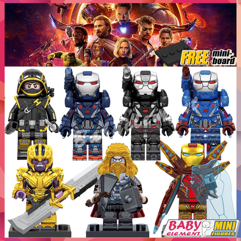 Mô Hình Đồ Chơi Nhân Vật Siêu Anh Hùng Thor Hawkeye War 7 Loại Mini V001-V007