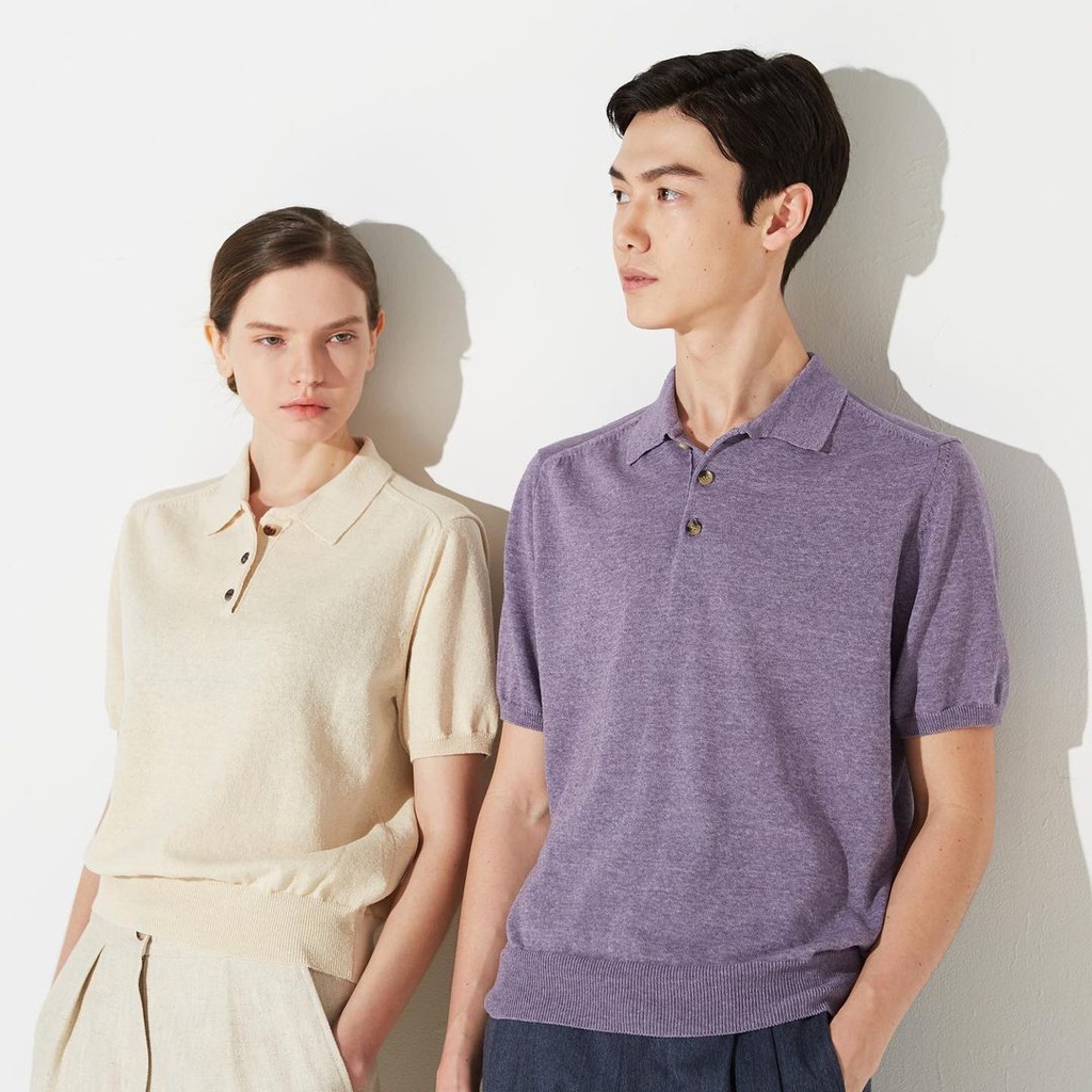 LINEN PIQUE KNIT  - áo thun unisex pique tay ngắn cao cấp