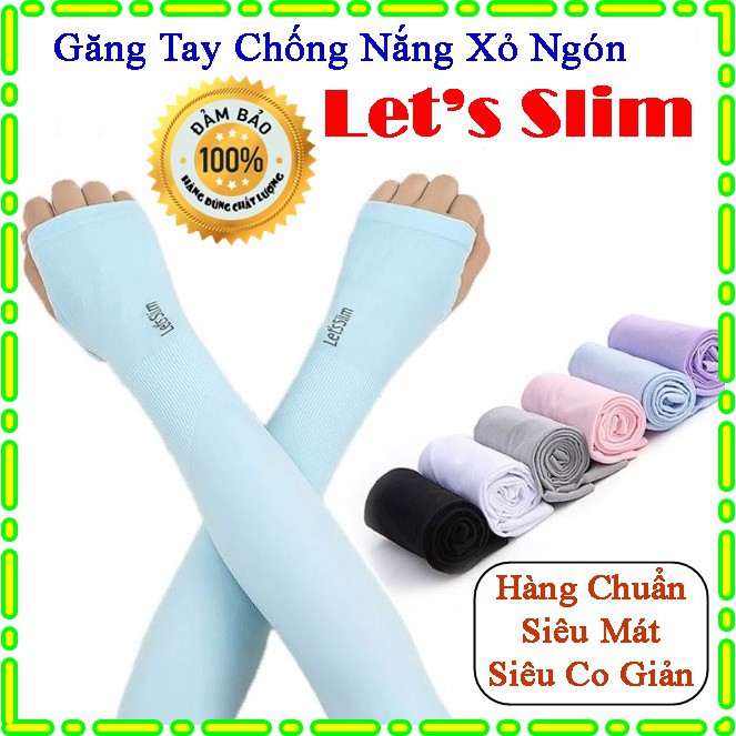 Găng tay chống nắng xỏ ngón Aqua-X Hàn Quốc - Bao tay đi phượt Letslim Siêu Mát chống tia UV - Ống tay đi xe máy phong c