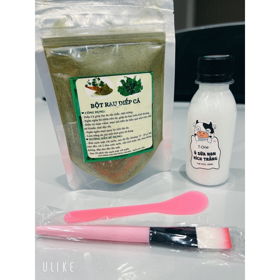 Combo ủ sữa bò + diếp cá 100g( tặng thìa trộn)