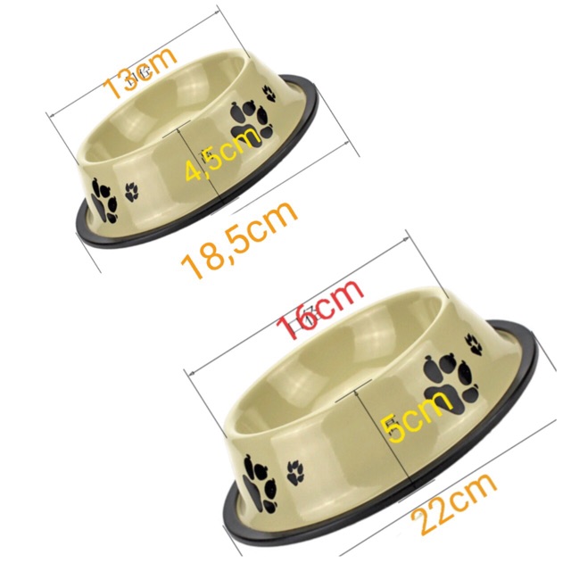 Bát Ăn Inox Chống Trượt In Hình Dấu Chân Chó Đáng Yêu