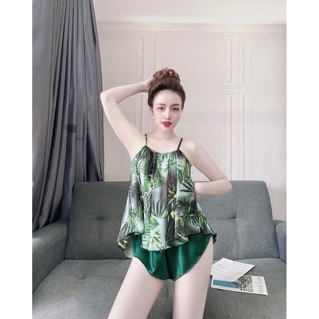 Đồ mặc nhà nữ đẹp, áo 2 dây mặc nhà kèm quần , chất vải đẹp, mát, ít nhăn, kiểu dáng gợi cảm, thu hút, phom dưới 58kg | BigBuy360 - bigbuy360.vn