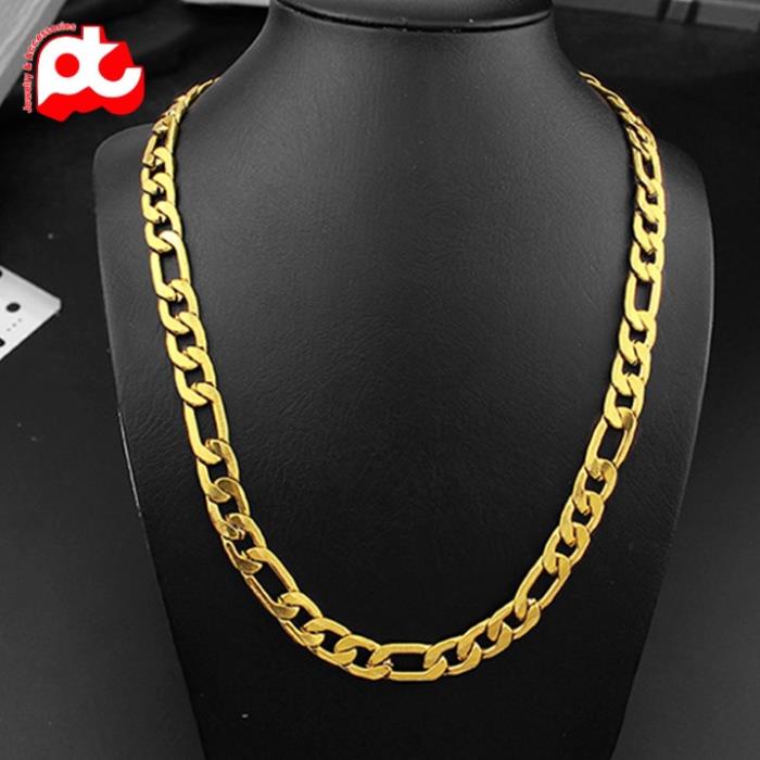 Dây chuyền titan nam cao cấp đẹp sang trọng thép không gỉ kiểu lặc PT JEWELRY kích cỡ 10mm màu mạ vàng PTDCNA61