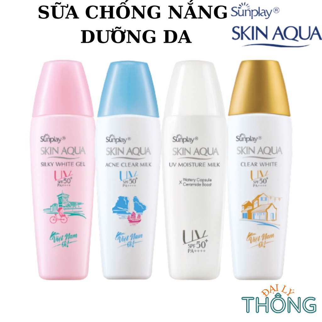 Sữa Chống Nắng SUNPLAY Skin Aqua Dưỡng Da Dịu Nhẹ SPF 50/PA++++ 25g/30g |Kem chống nắng nắp hồng, xanh, trắng, vàng