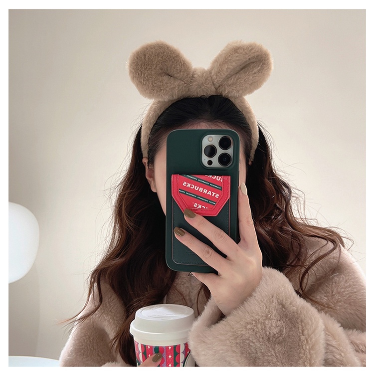 Plus Băng Đô Cài Tóc Tai Thỏ Phối Lông Dễ Thương Dùng Rửa Mặt / Rửa Mặt