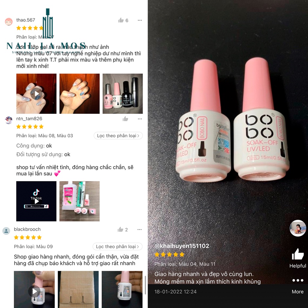 Sơn gel thạch Bobo chính hãng chất đậm đặc lên màu chuẩn 15ml