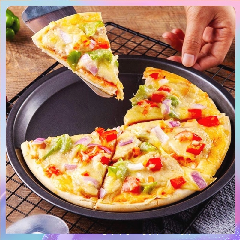 Khay Nướng Bánh Pizza 8/10 inch Pizza Đĩa tròn Thép Cacbon Chống Dính Dụng cụ nấu ăn