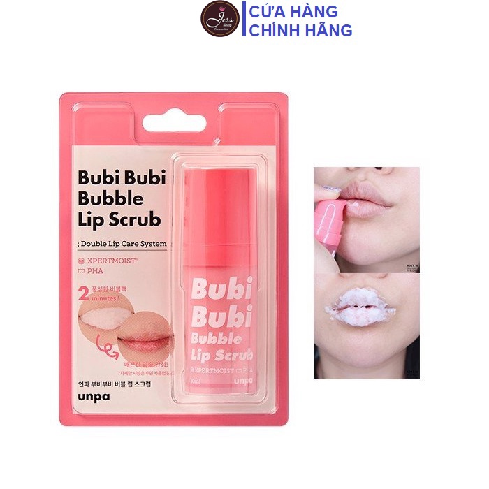 Tẩy Tế Bào Chết Môi Bubi Bubi Lip By Unpa 12ml Dạng Sủi Bọt