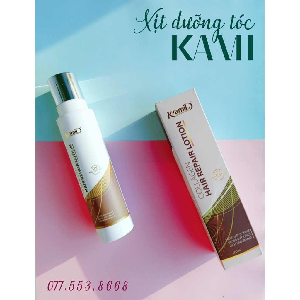 Xịt Dưỡng Tóc Collagen Dạng Sữa Hương Nước Hoa Phục Hồi Tóc KAMI 200ml