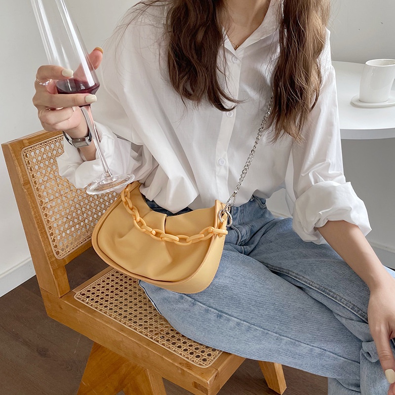 IELGY Túi Đeo Vai Bằng Acrylic Có Dây Xích Thời Trang Cho Nữ