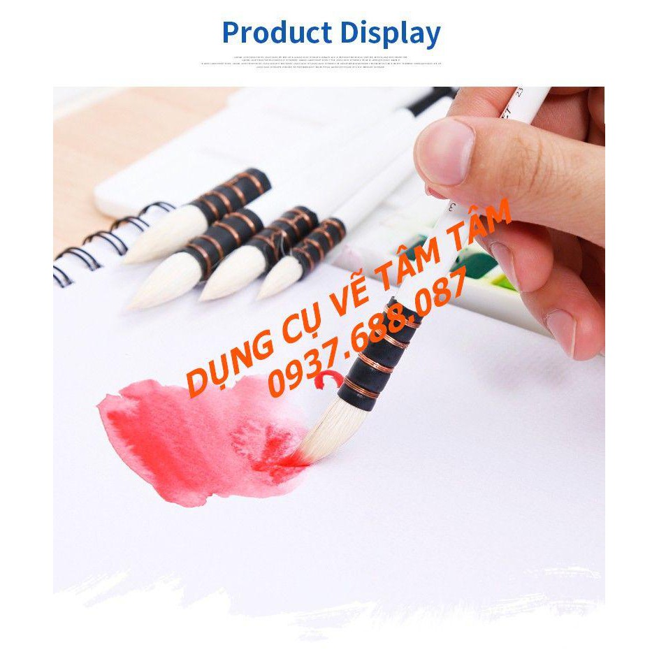 [ TÂM TÂM ]-Cọ Mop lông dê ART SECRET 23RSG, Cọ Mop lông dê cán gỗ trắng 23 RSG-