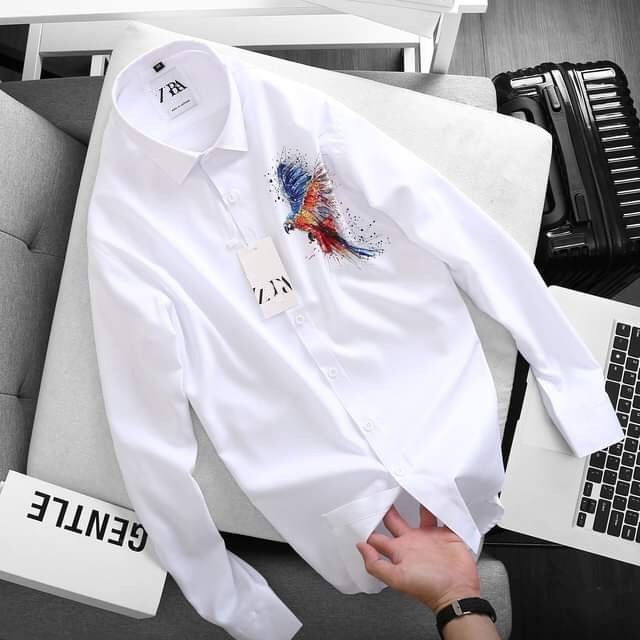 Áo sơ mi nam họa tiết 3d vải Lụa nến thoáng mát, thấm hút, không nhăn form xuông | BigBuy360 - bigbuy360.vn